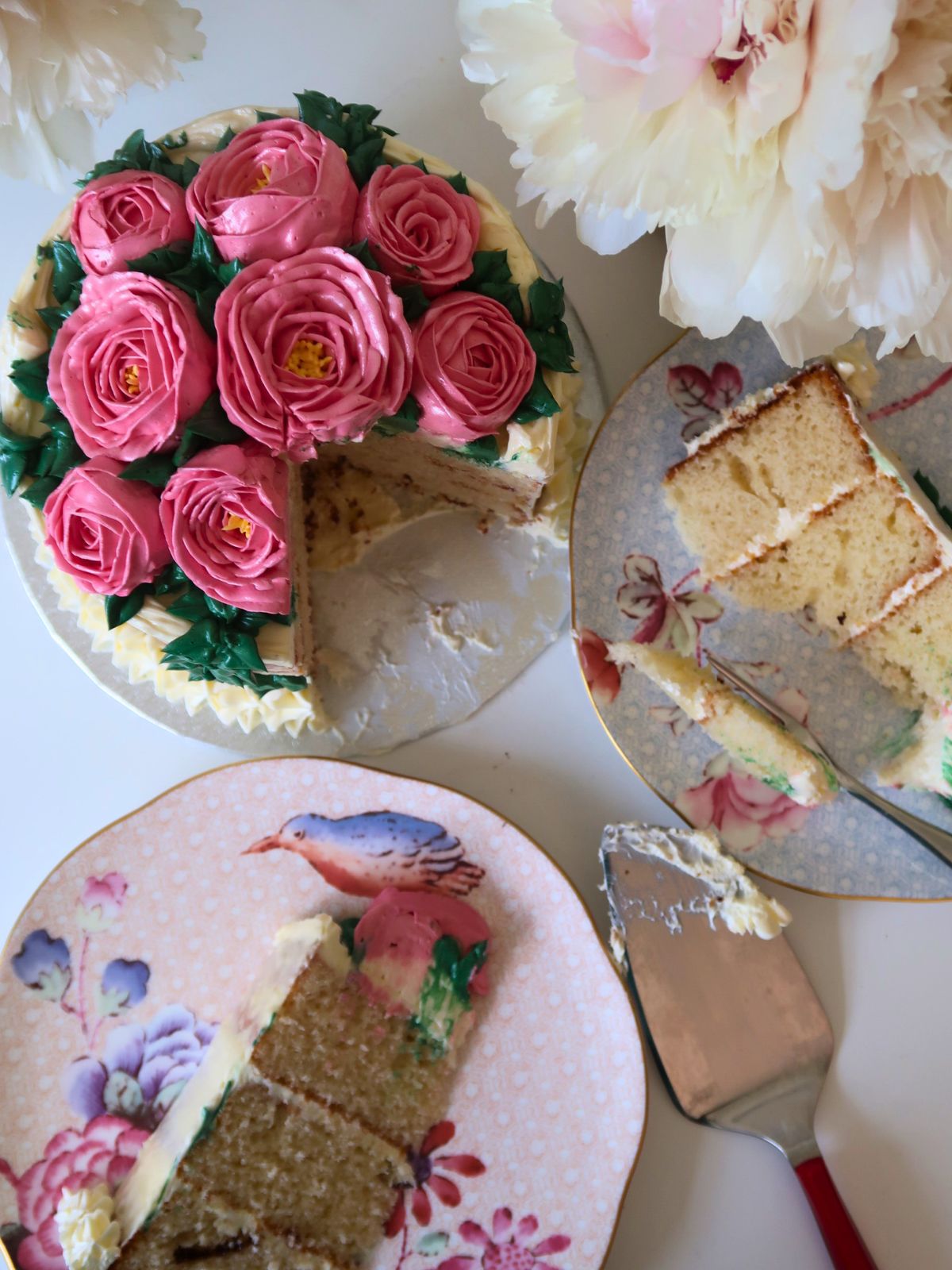 Peony Buttercream Bloom Birthday Cake