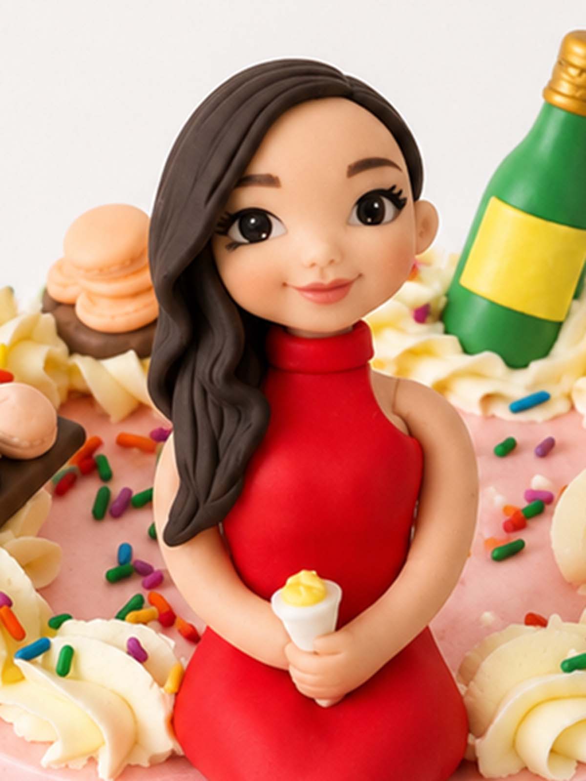 Custom birthday girl figurine cake for London and Surrey delivery