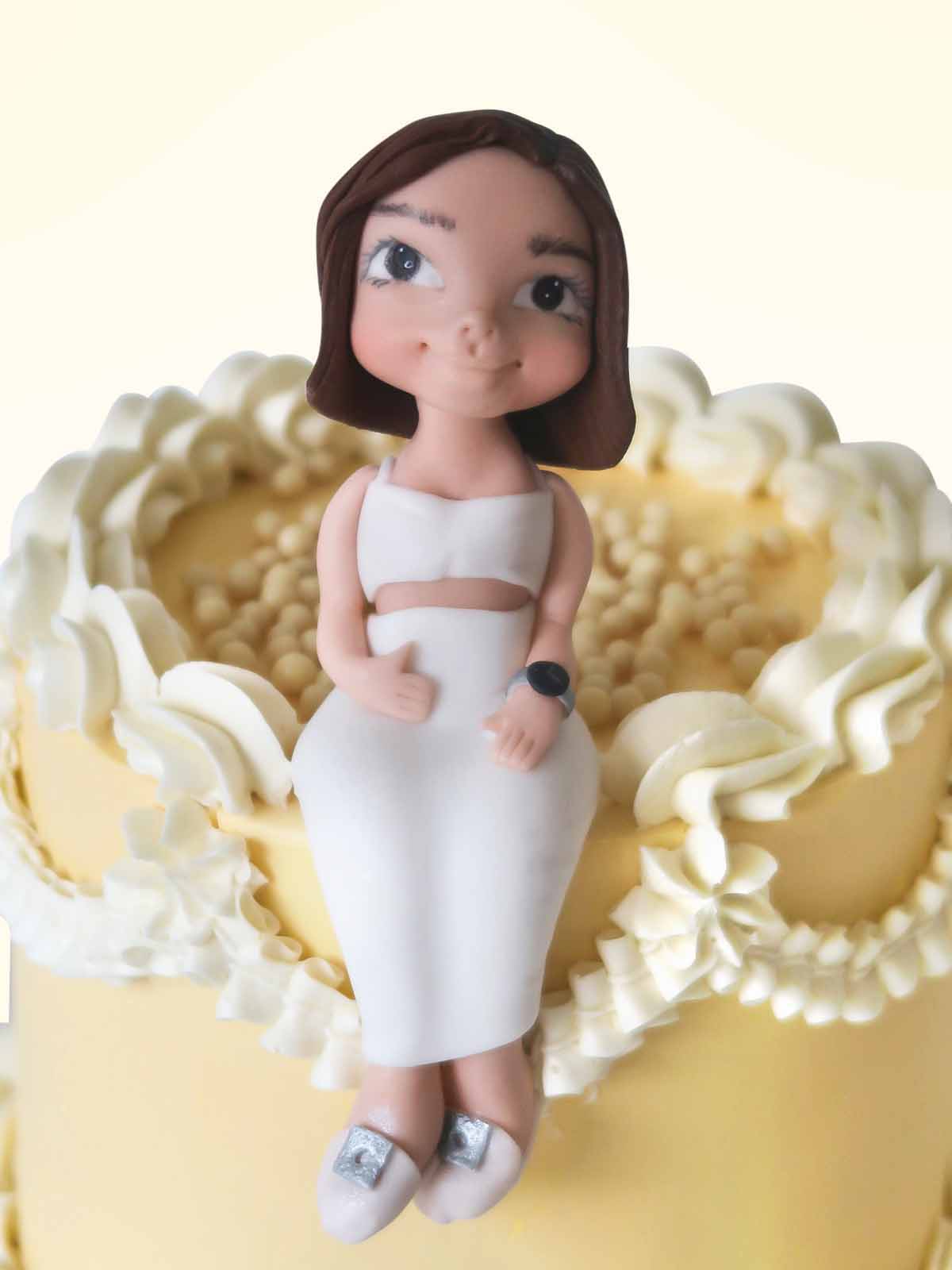 Custom birthday girl figurine cake for London and Surrey delivery