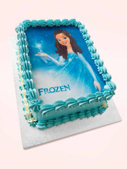 Custom Frozen birthday cake with themed decoration for London and Surrey delivery