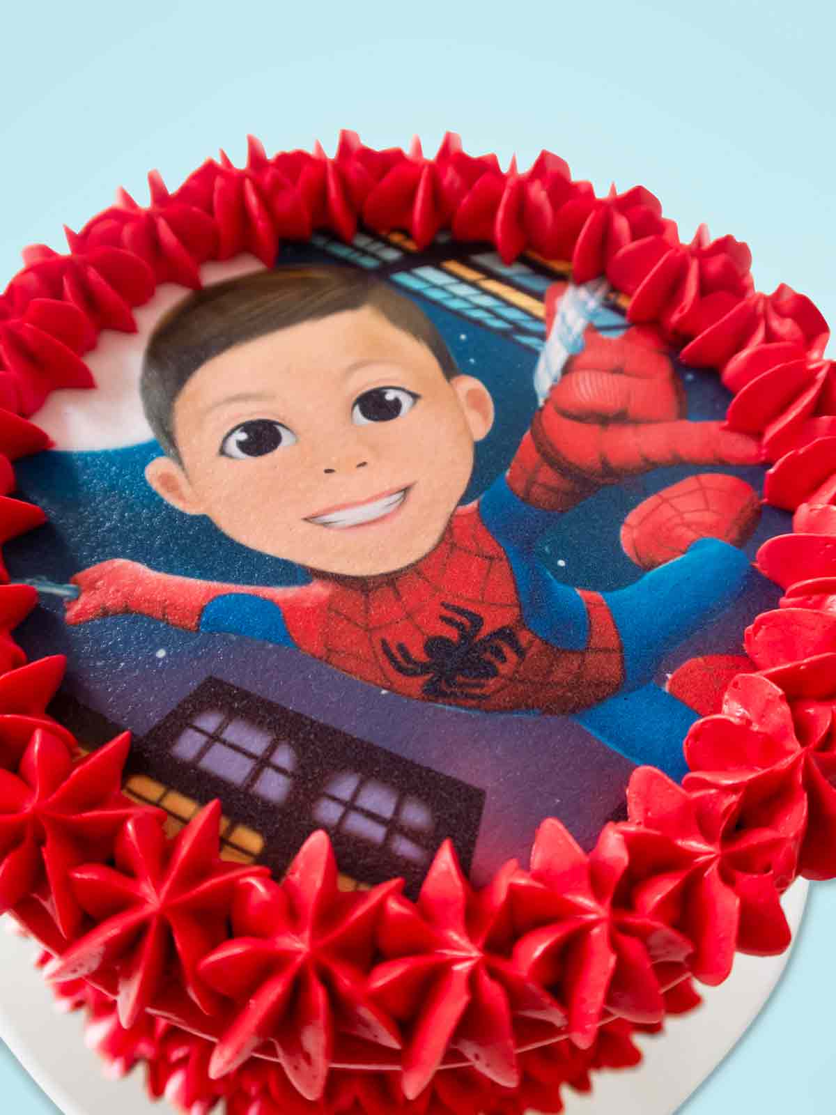 Personalised Spiderman Caricature Cake delivery London Surrey Berkshire