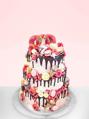Pink Carnival Tiered Wedding Cake