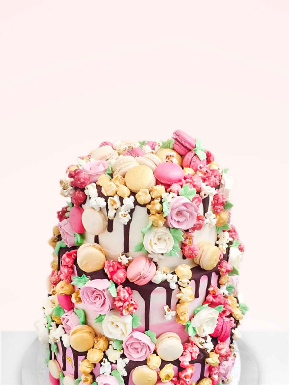 Pink Rose Romance Wedding Cake to Buy