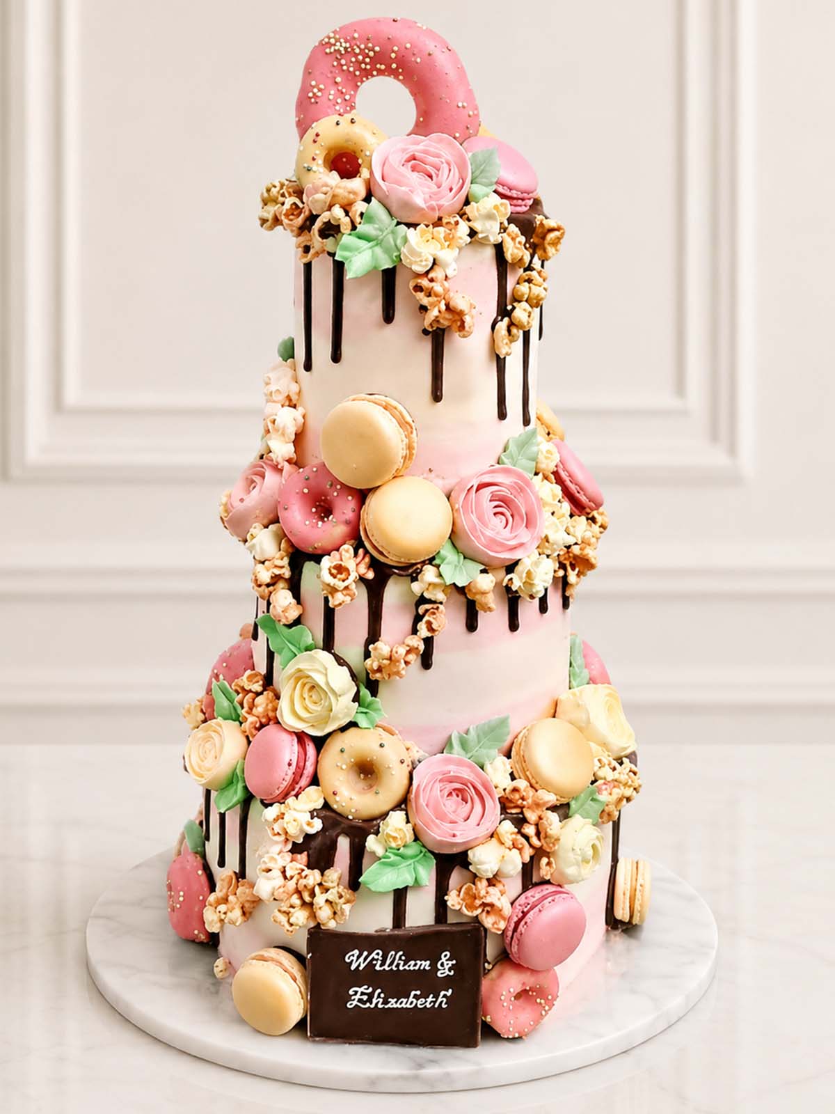 Pink Sweetheart Wedding Cake made and delivered in London and Surrey