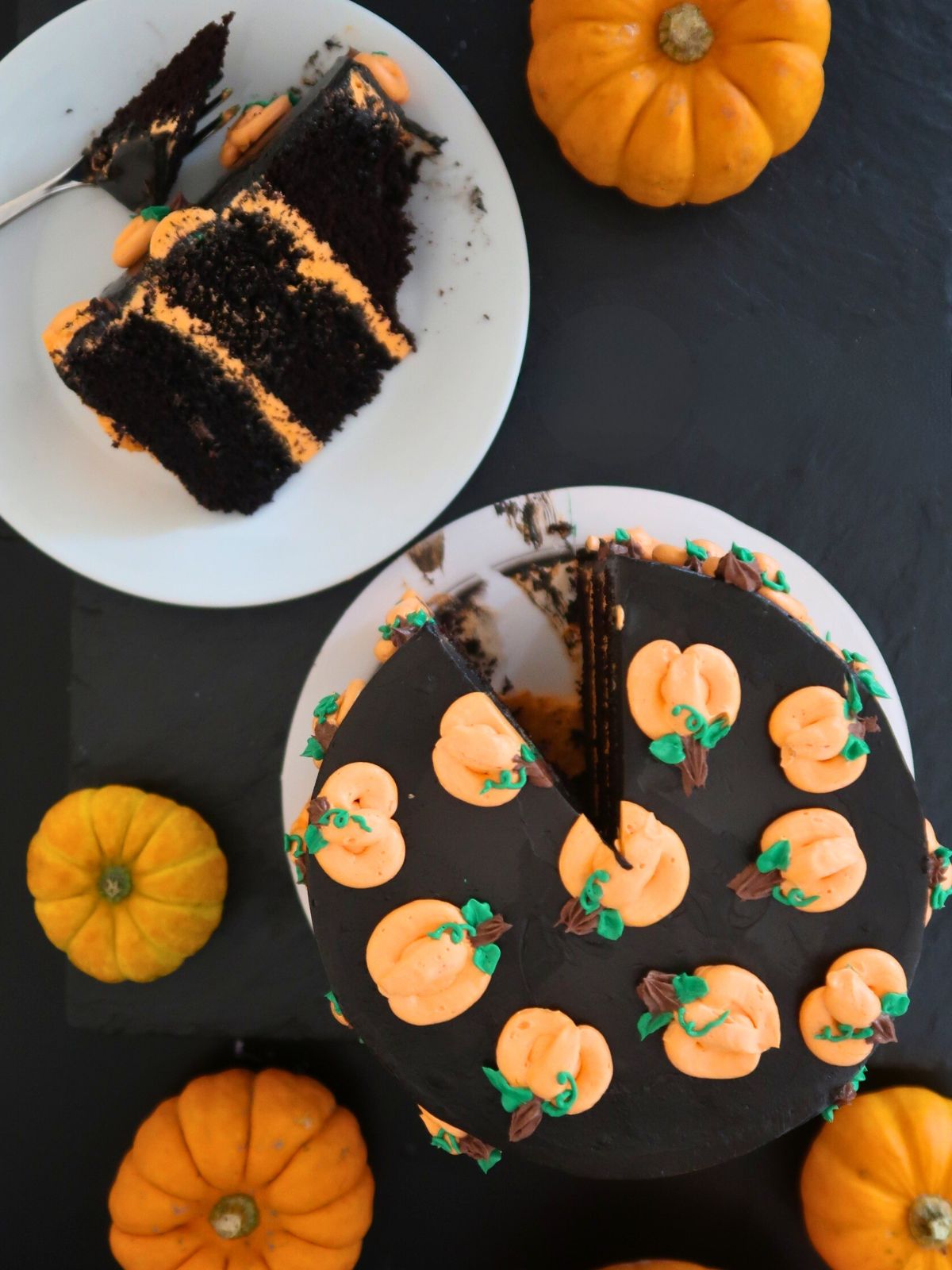 Pumpkin Halloween Chocolate Cake Slice