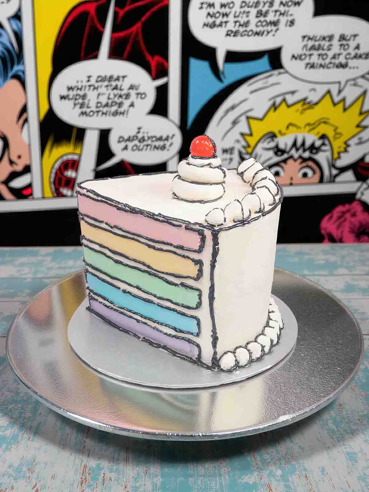 Rainbow Comic Cake - London & Surrey