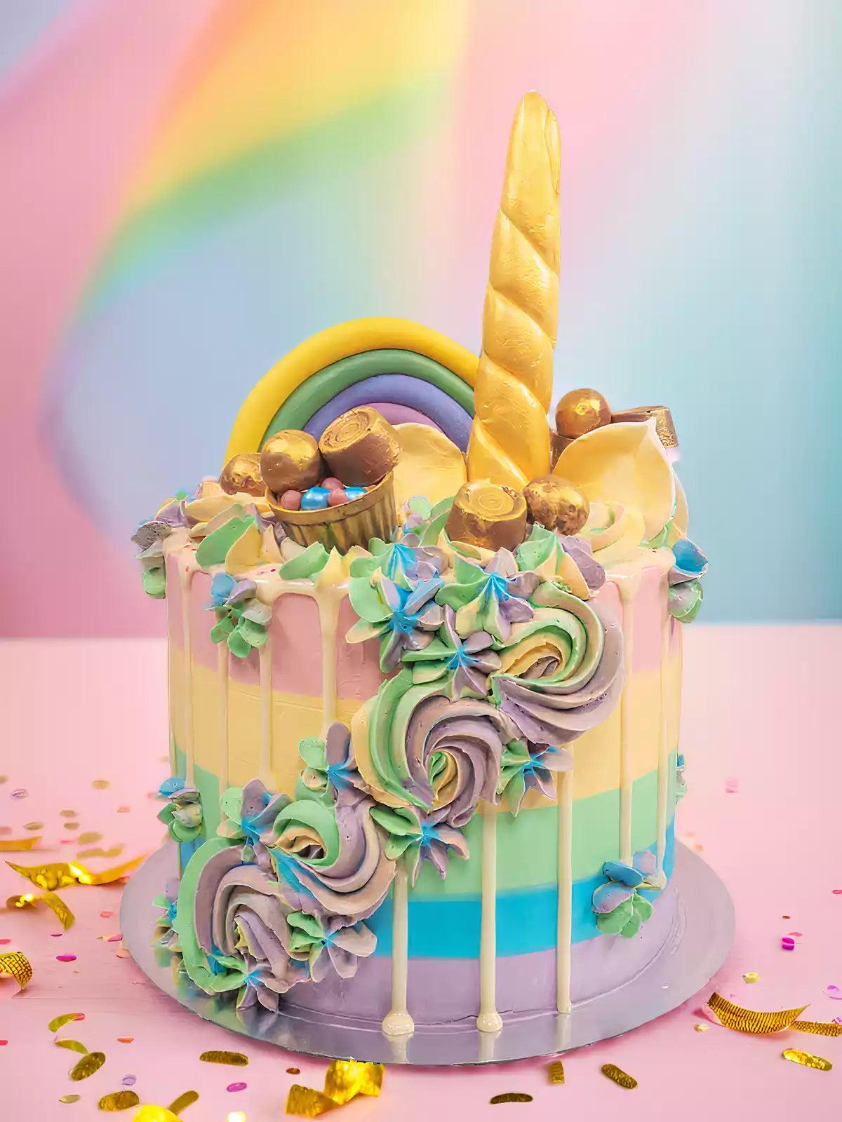 Rainbow Unicorn Cake - London and Surrey