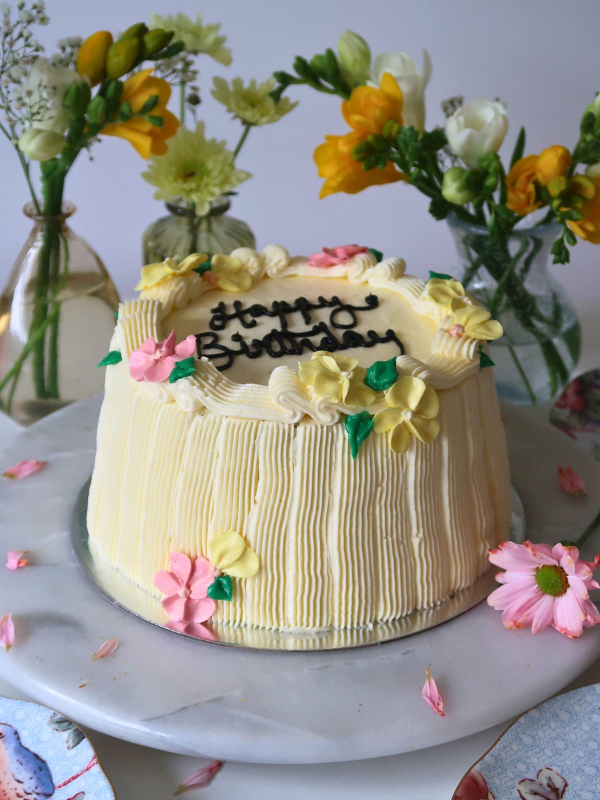 Retro Buttercream FLower Cake London Surrey