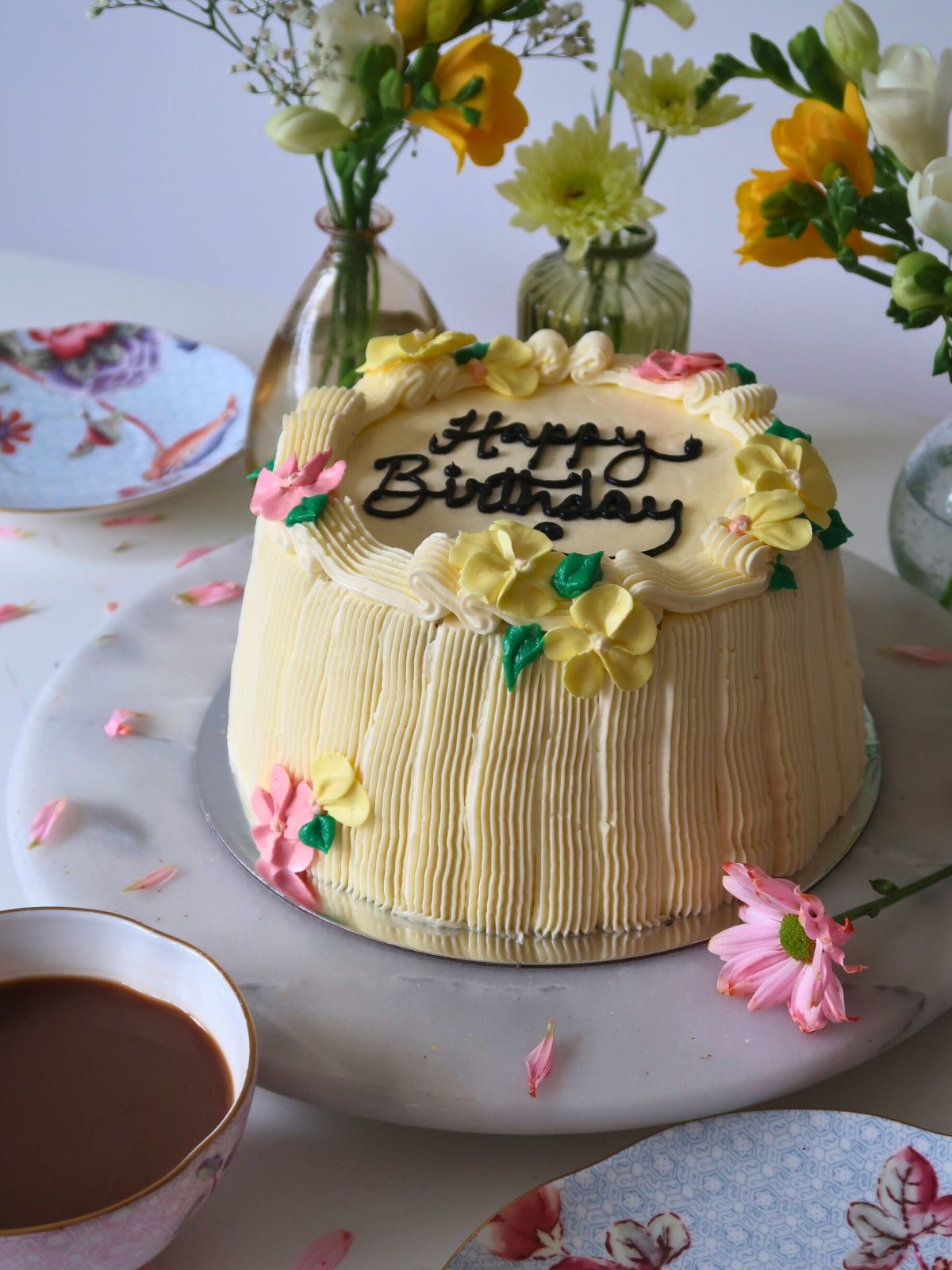 Retro Buttercream FLower Cake delivered London Surrey