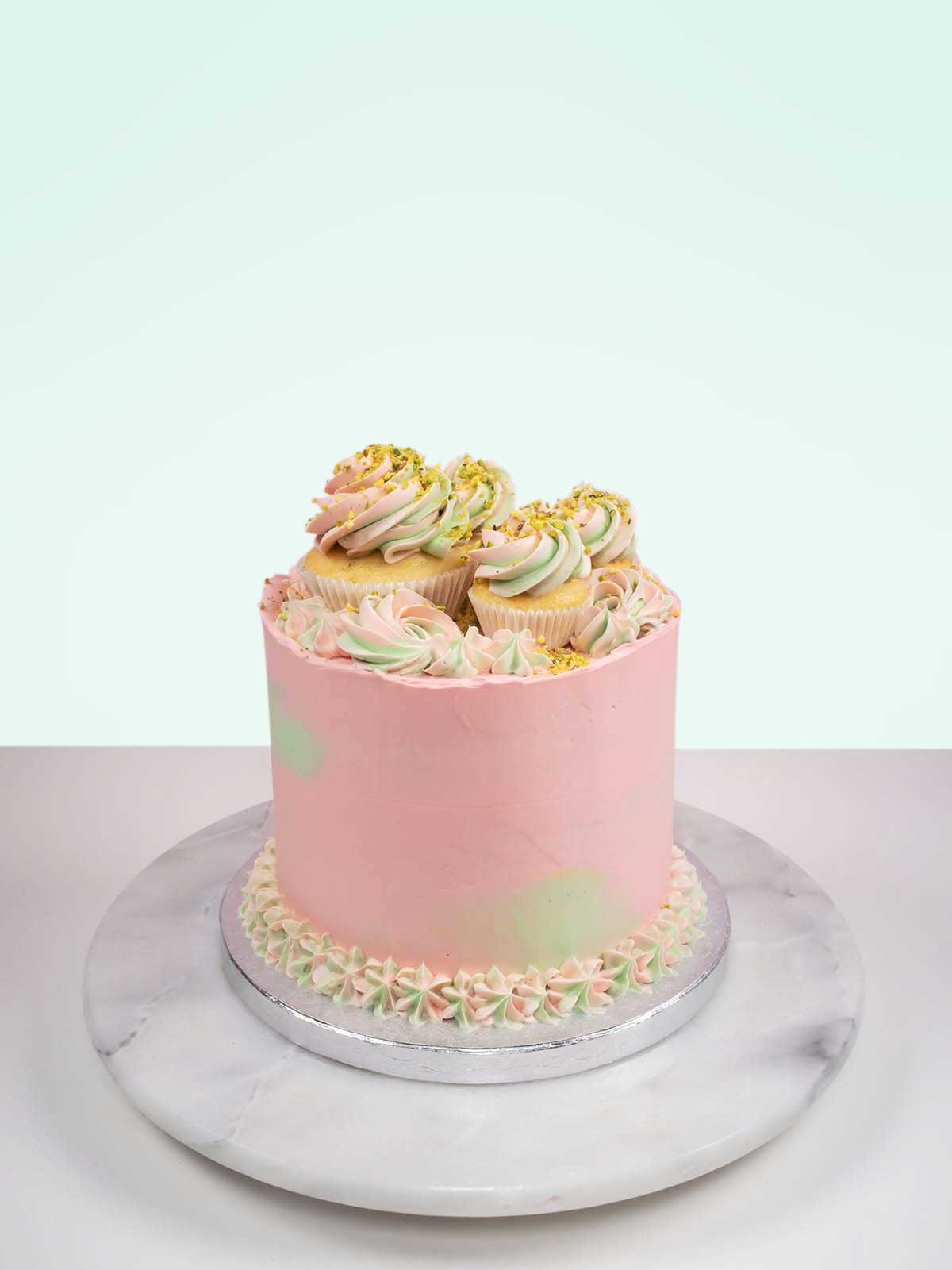 Rose Pistachio Cupcake Cake London Surrey Berkshire