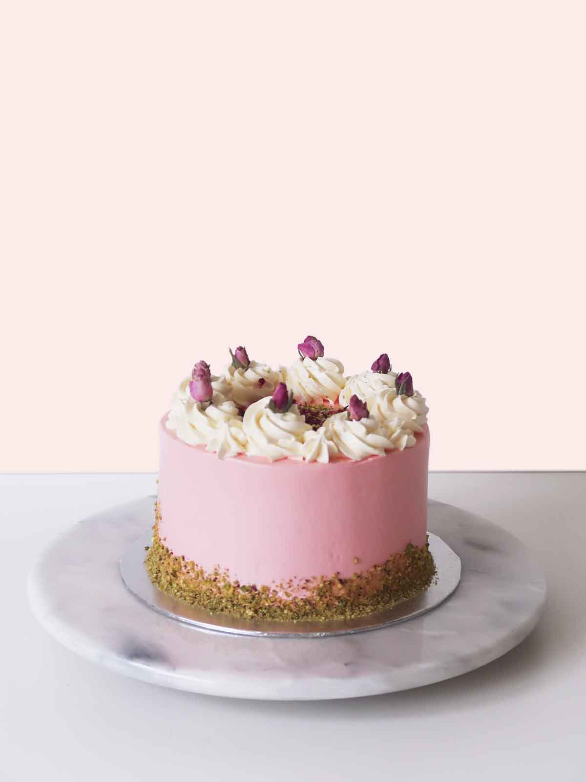 Rose Pistachio Raspberry Cake Delivered London Surrey