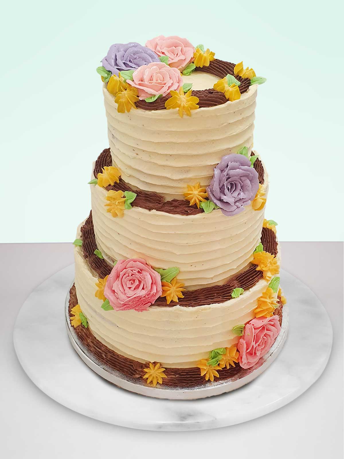 Rustic Floral Wedding Cake