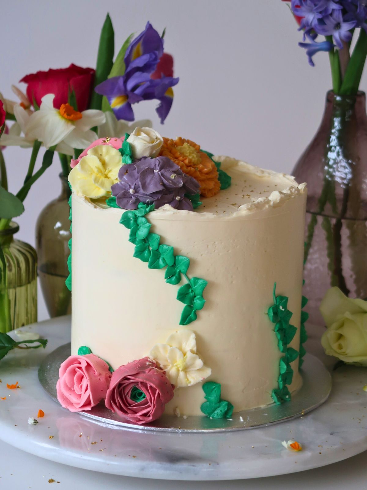 Salted Caramel Buttercream Bloom Cake Delivered in London Surrey