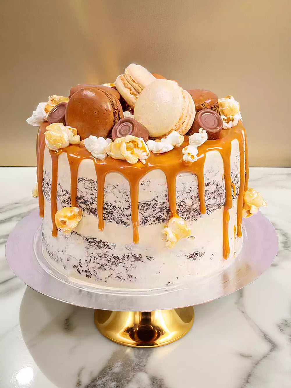 Salted Caramel MacDreamy naked birthday cake