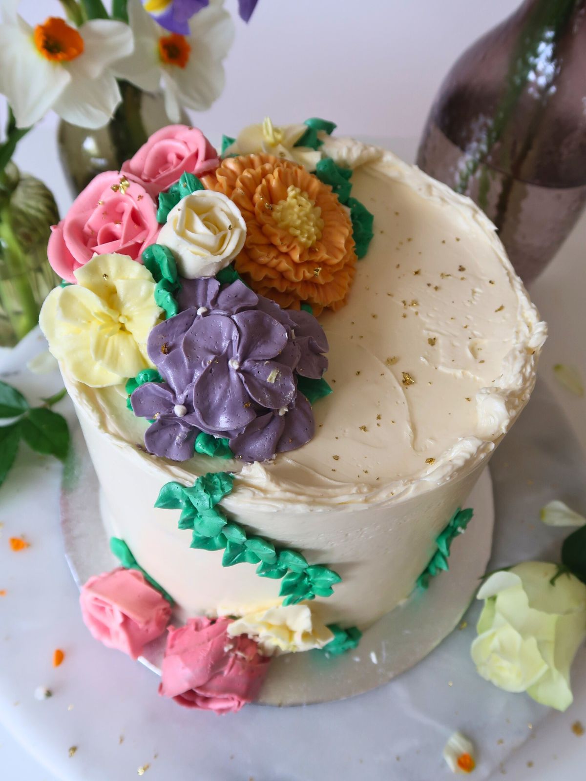 Salted Caramel Buttercream Bloom Cake