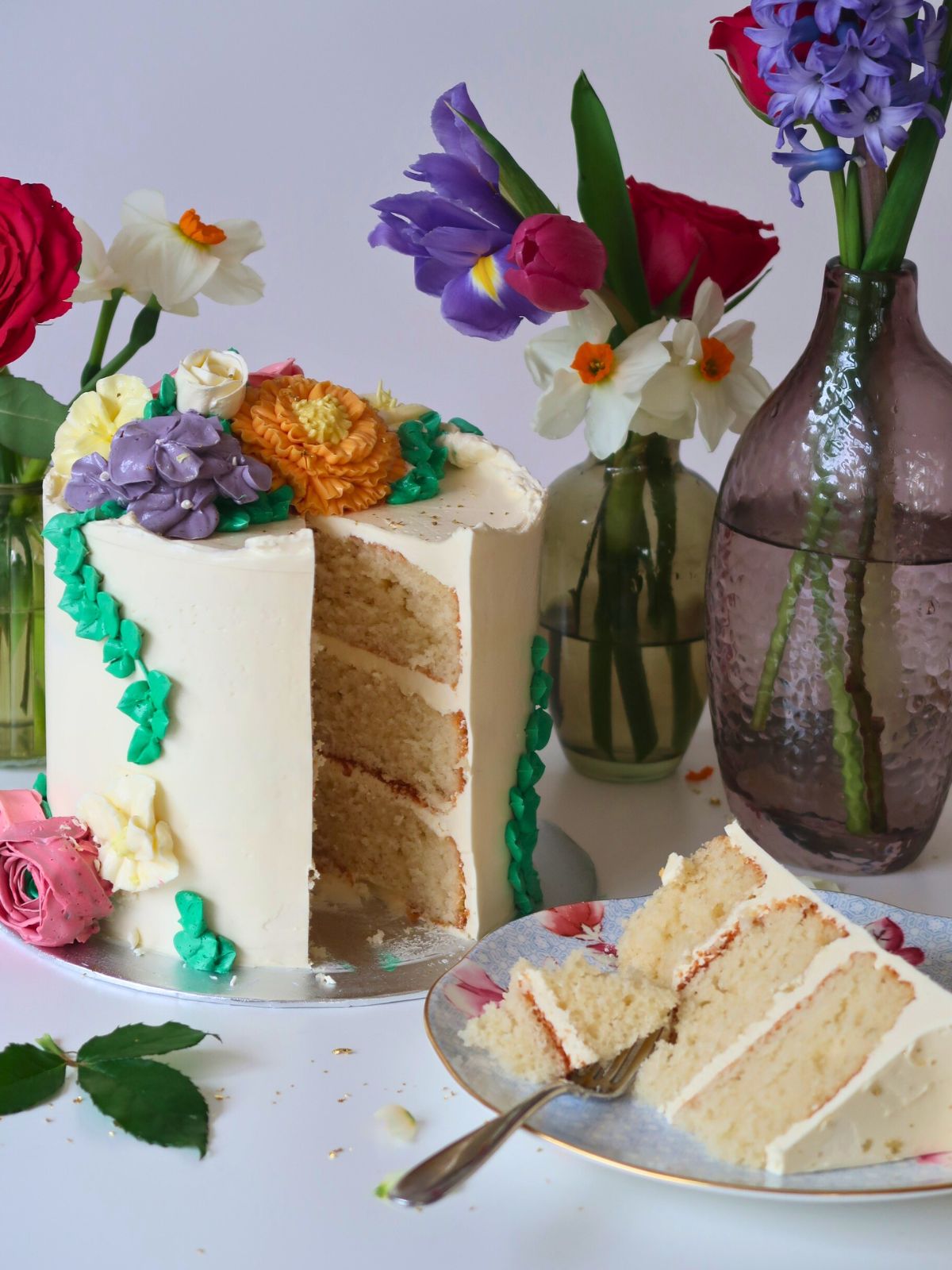 Salted Caramel Buttercream Bloom Cake Cut