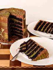 Slices of the Chocolate Pistachio Crunch Cake