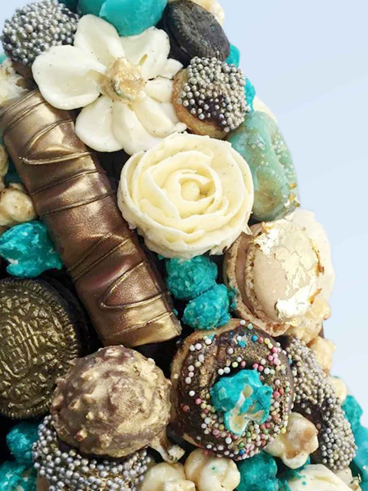 Something Blue Croquembouche Wedding Cake London