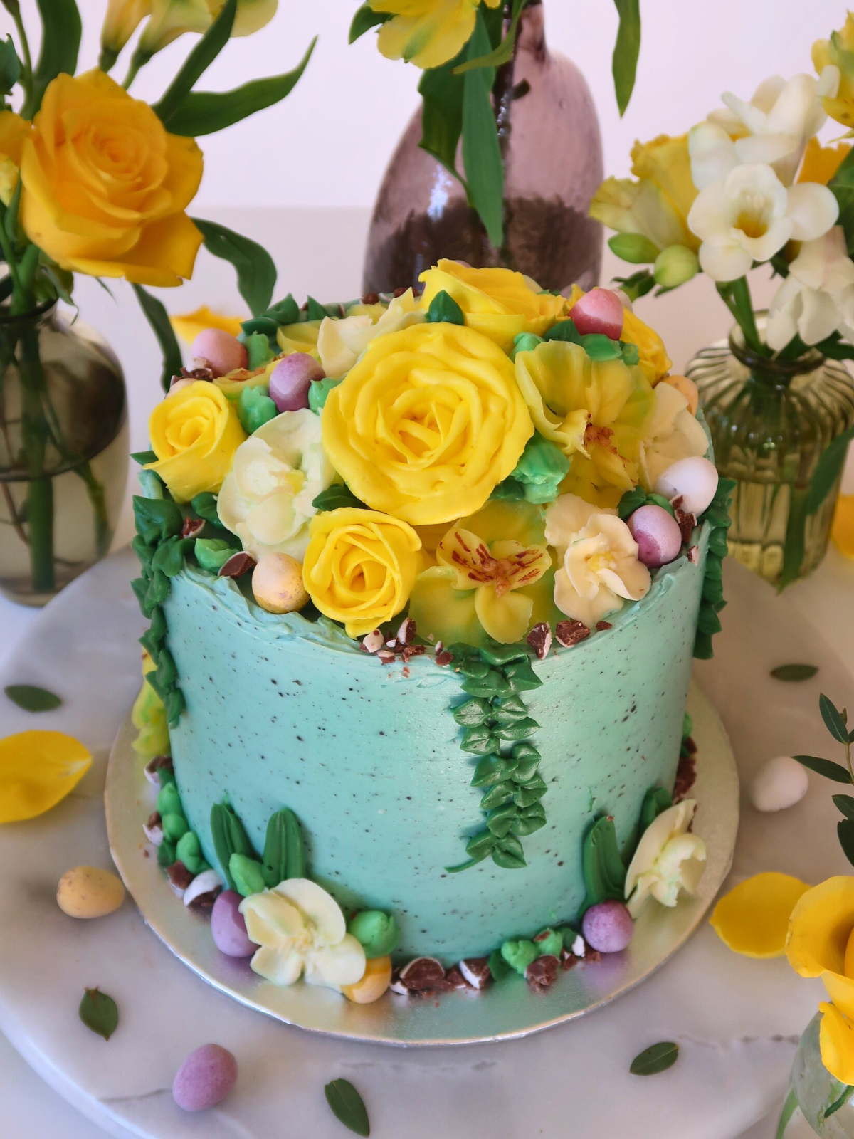 Spring Easter Buttercream Bloom Cake delivered in London Surrey