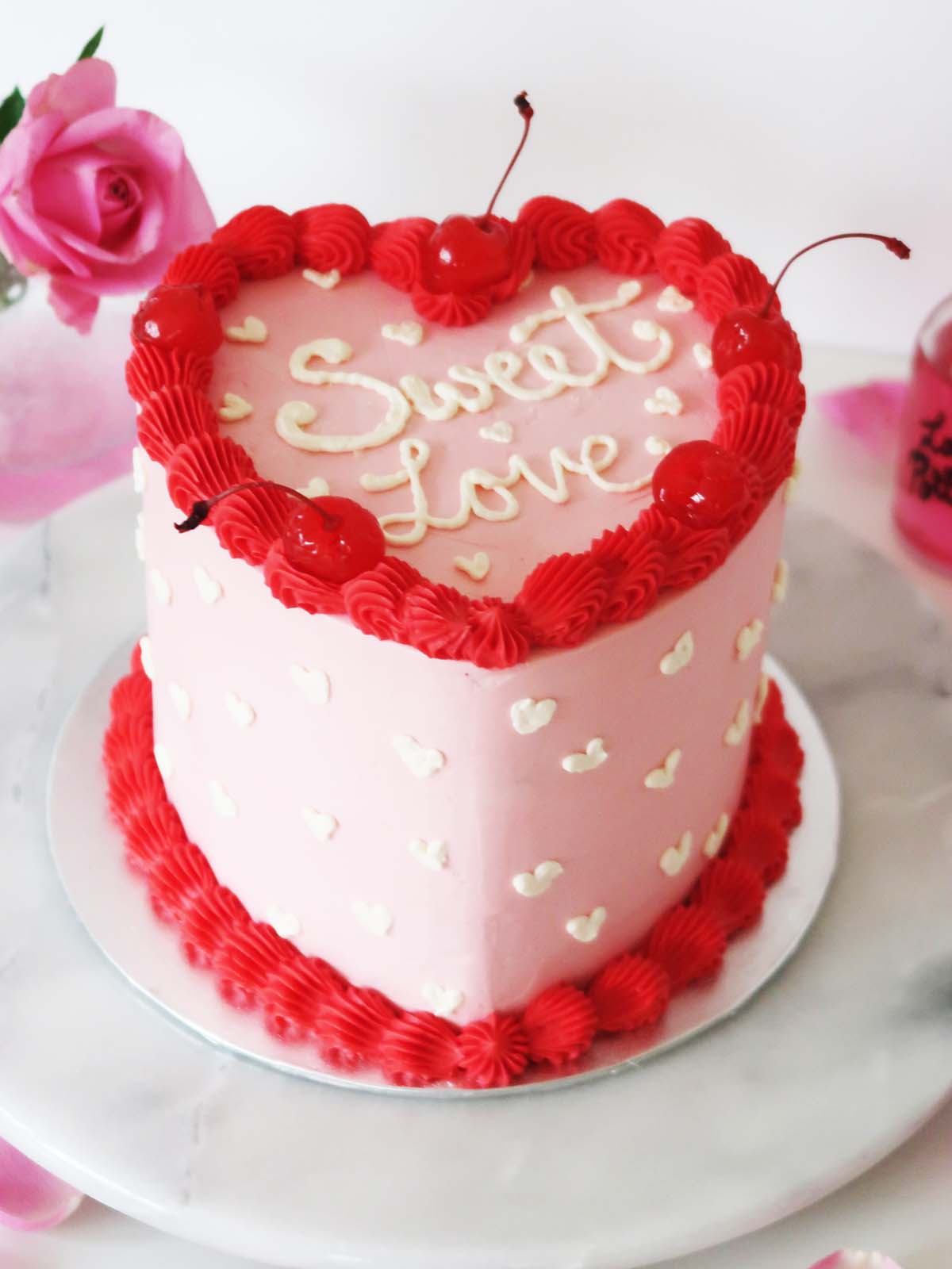Sweet Love Heart Valentines Day Cake Gift London Surrey