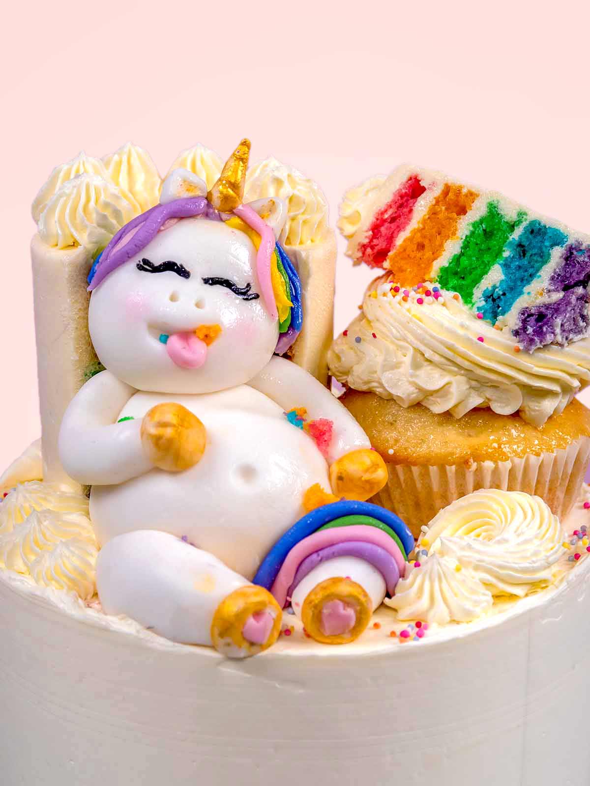 Meta Unicorn Rainbow Cake Free Delivery London & Surrey