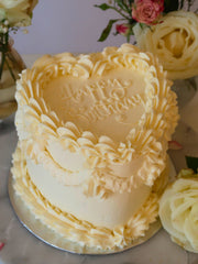 Vintage Heart Birthday Cake