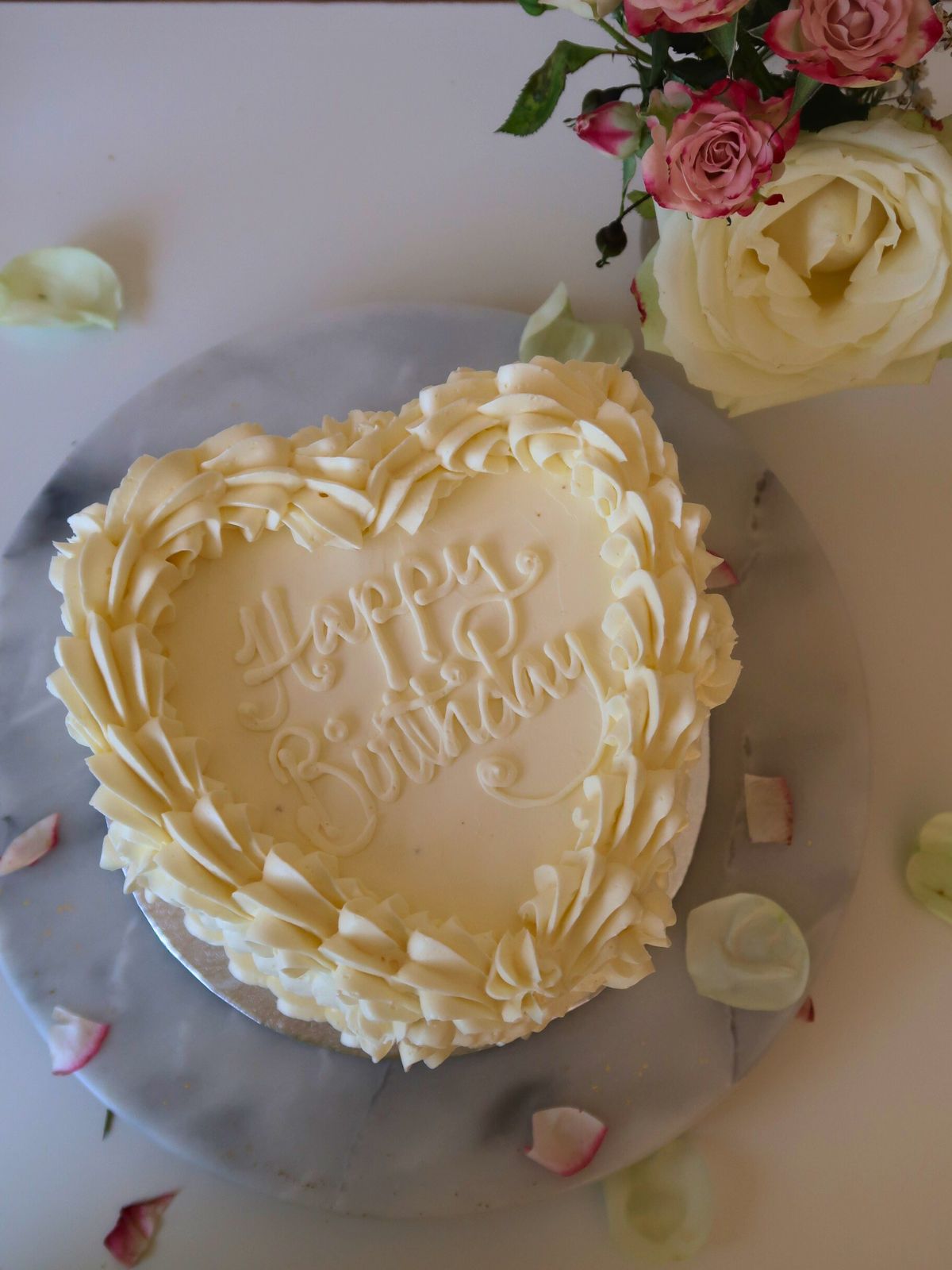 Vintage Heart Birthday Cake