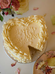 Vintage Heart Birthday Cake