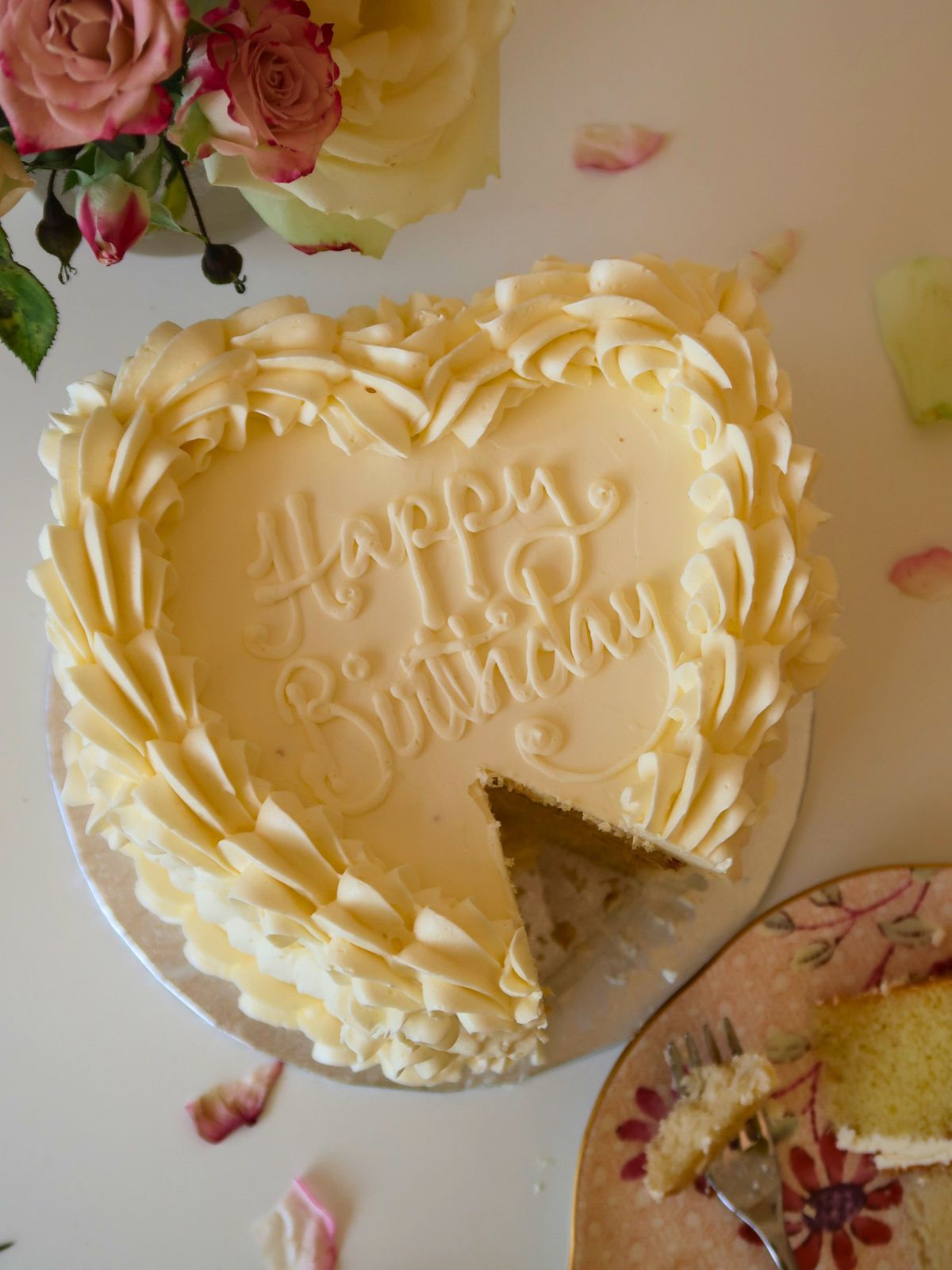 Vintage Heart Birthday Cake