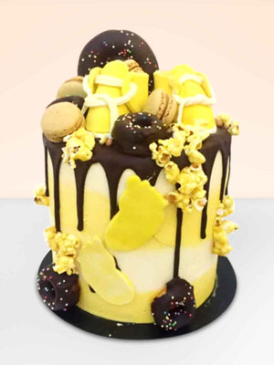 Yellow Baby Shoe Cake