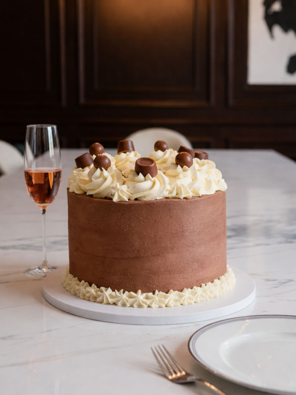 Styled Shot of the Chocolate Devil Birthday Cake with Personalisation 