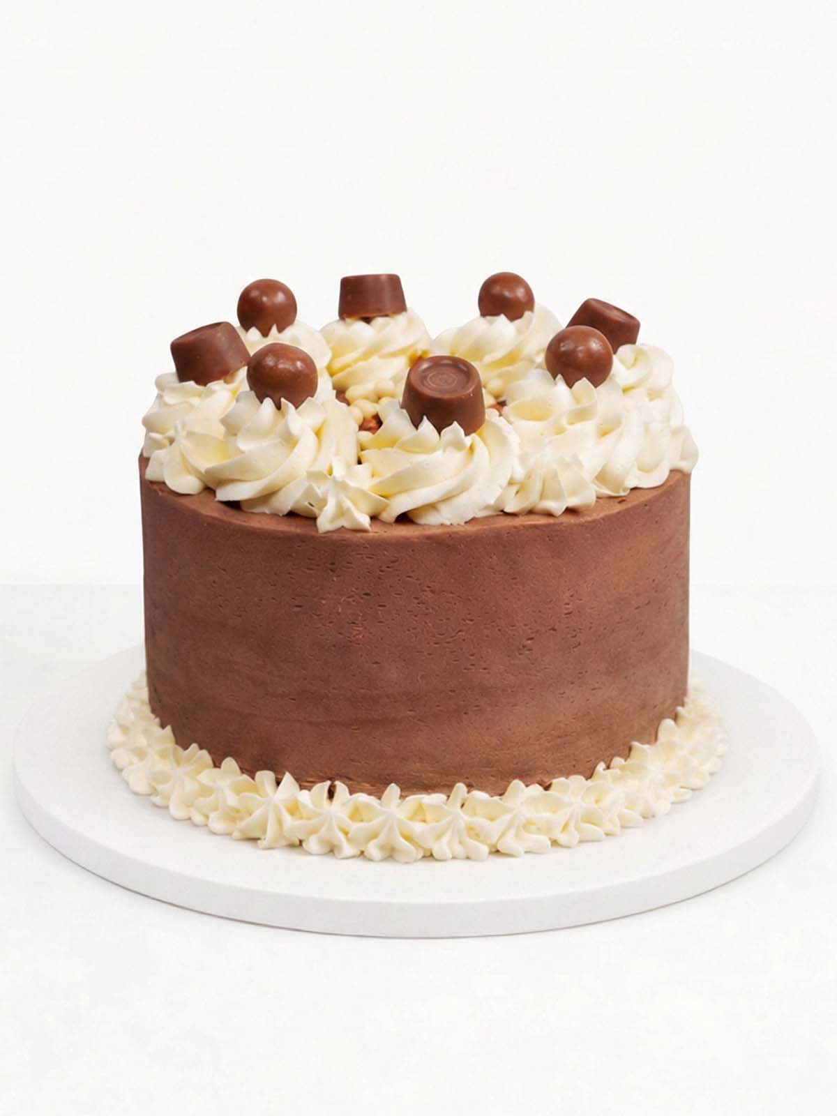 Chocolate devil’s food birthday cake with dark chocolate sponge and buttercream, delivered in London