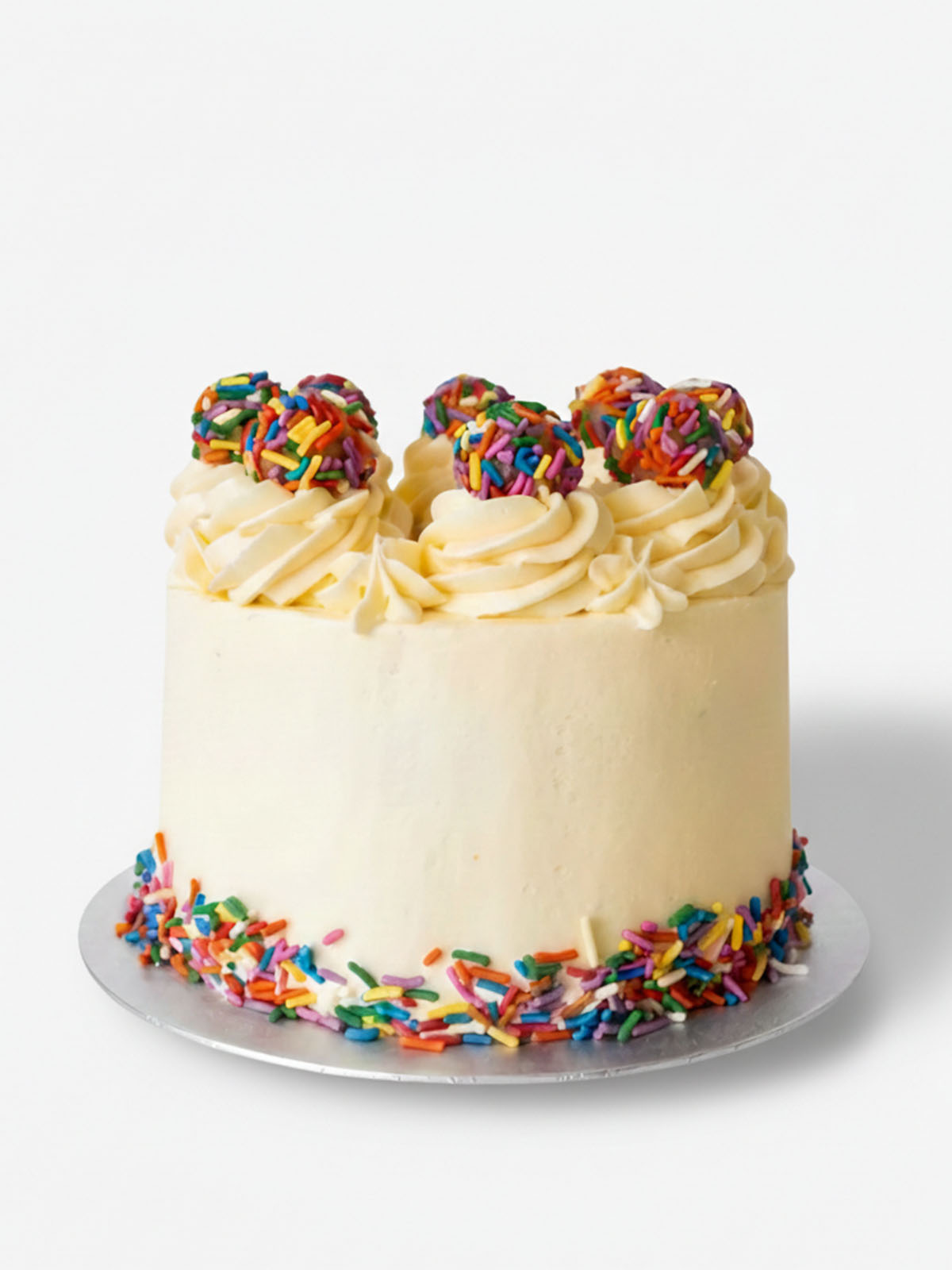 Funfetti truffle birthday cake with colourful sprinkles and buttercream frosting, delivered in London