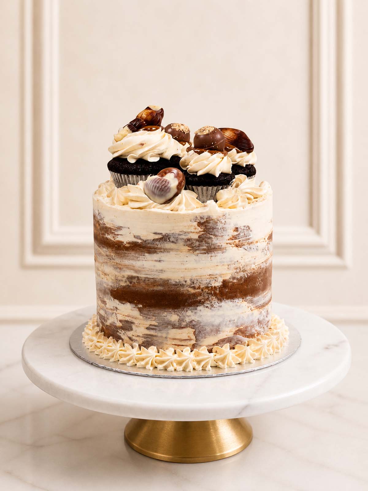 Hazelnut praline cake with Guylian chocolates and truffles, London and Surrey.