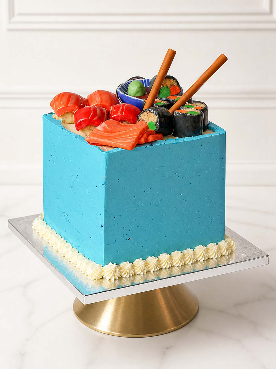 Custom Sushi Platter Cube Cake