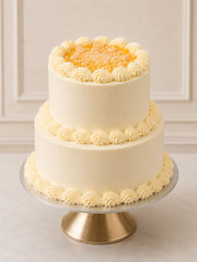 Luxury artisan lemon curd cake with buttery shortbread crumb, London & Surrey.