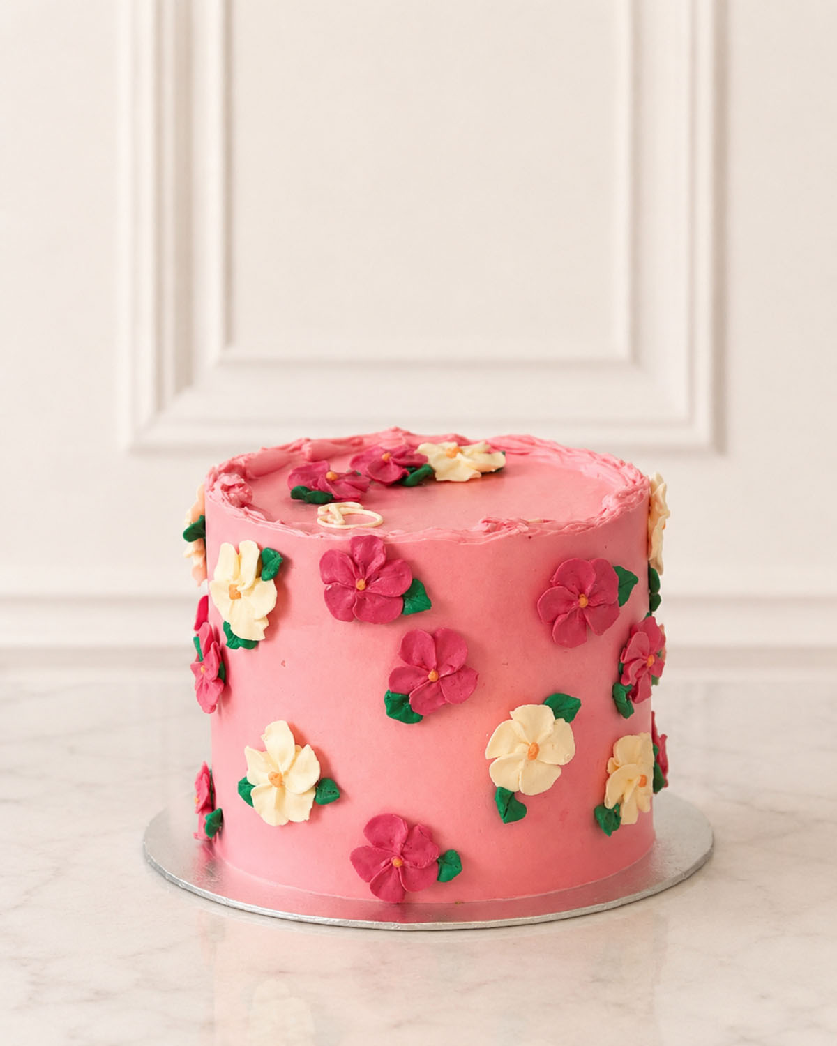 Bespoke floral celebration cake by Anges de Sucre