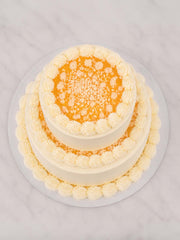 Luxury bright citrus lemon sponge cake with vanilla buttercream, London & Surrey.