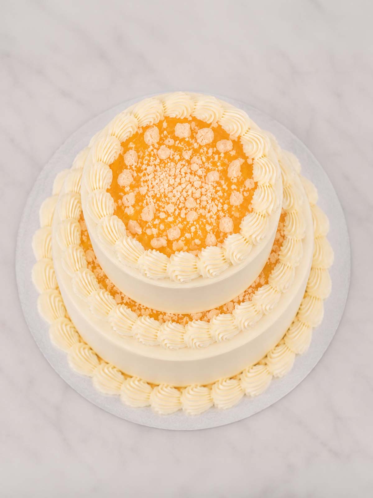 Luxury bright citrus lemon sponge cake with vanilla buttercream, London & Surrey.