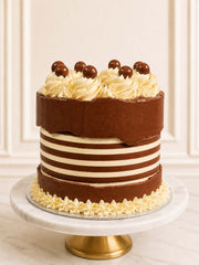 Luxury chocolate stripe fault line cake with Rolos, London & Surrey.