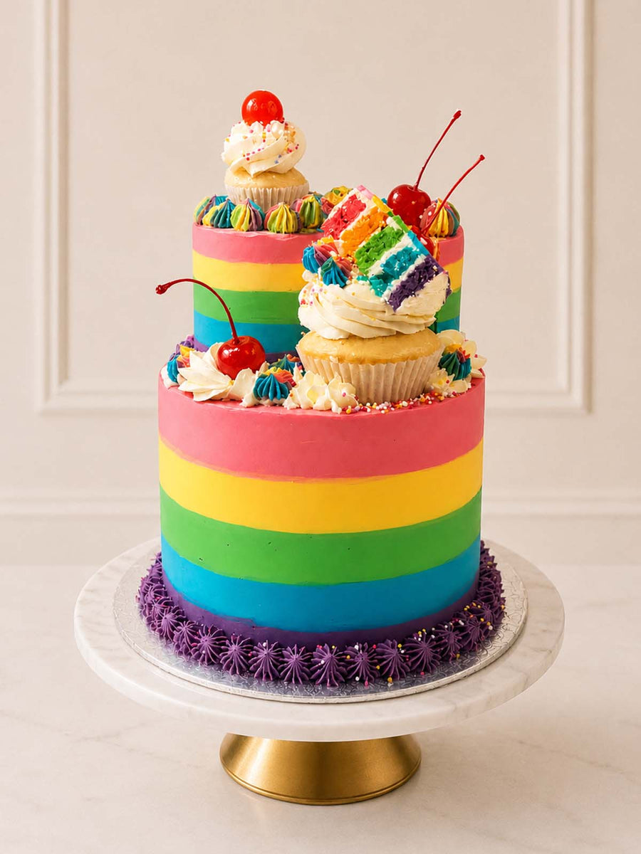 Mega Meta Rainbow Cake