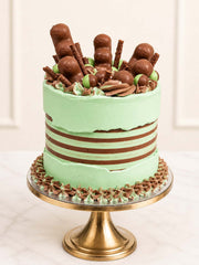 Luxury mint chocolate fault line cake with Aero, London & Surrey.