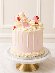 Luxury strawberries and cream cake with Lindt truffles, London and Surrey.