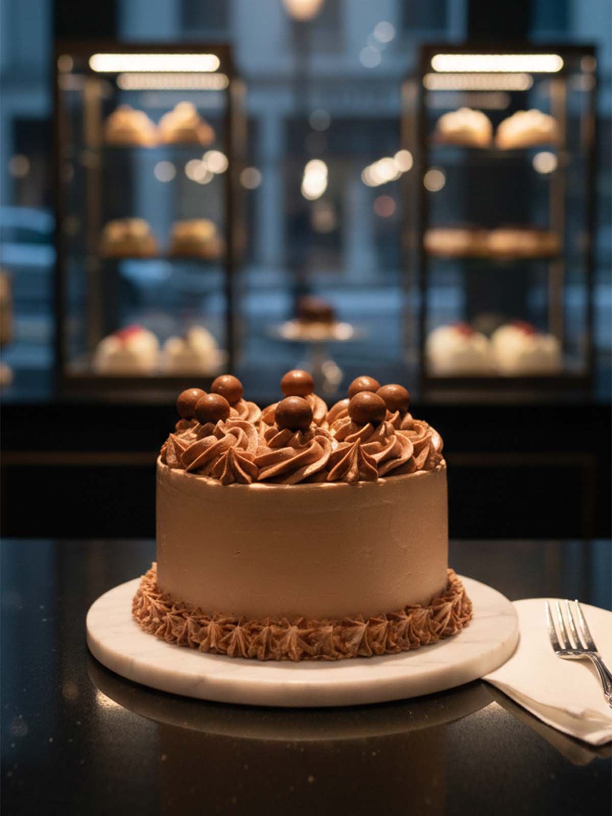 Custom Malteser birthday cake delivered to a London venue