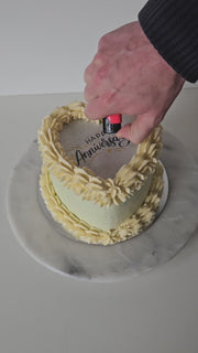 Anniversary burn-away cake
