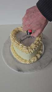 Anniversary burn-away cake