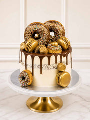 Semi-naked salted caramel chocolate cake with doughnuts, London & Surrey.