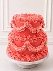 Two-tiered Vintage cake with customisable flavours and features, handmade in London. 