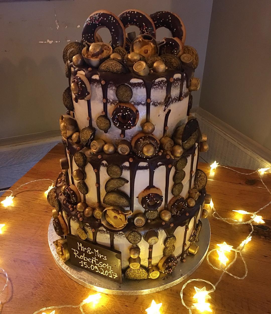 Naked Salted Caramel Wedding Cake