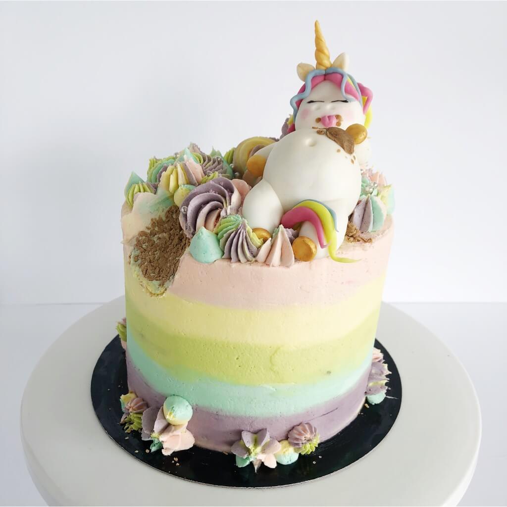 Vegan Fat Unicorn Birthday Cake